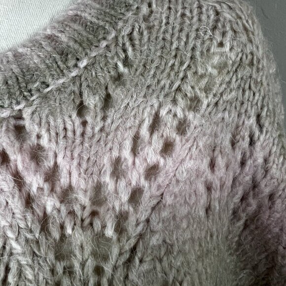 SANCTUARY Pointelle Sweater Pullover Open Knit Pink Moonlight NWT Size Large - Picture 4 of 11